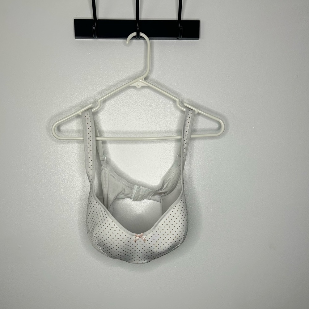 Cacique Women's White Polka Dot Lightly Lined Balconette Bra Size 38DDD